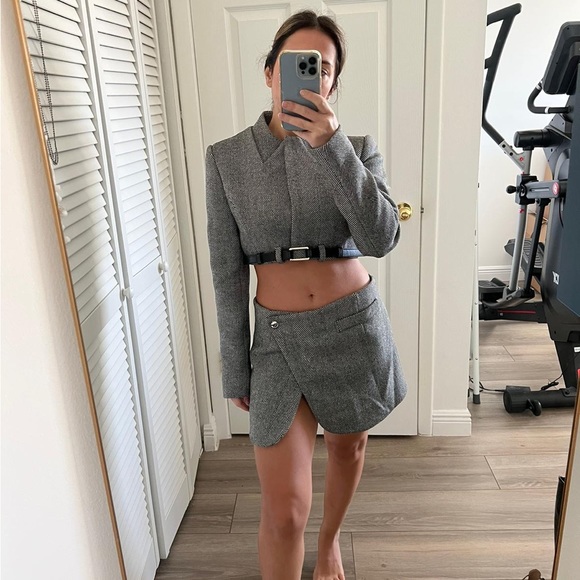 COPERNI Crop Trompe Loeil Leather Belted Jacket (34/2) - Picture 2 of 9